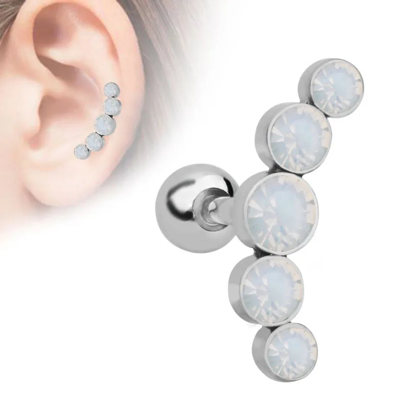 16gauge Steel Ear Tragus Cartilage Piercing Crystal Conch Earrings Barbell Piercing Ear Stud Helix Sexy Jewelry