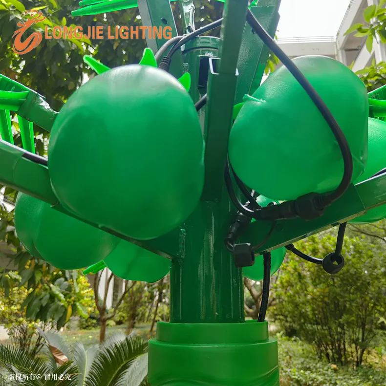 H:3m w:2m 9PCS Artificial coconut palm tree fairy garden led lights