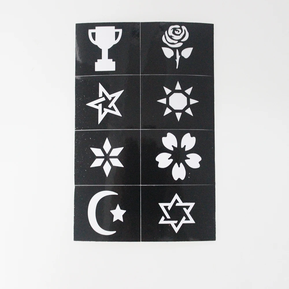 Golden Adhesive Stencils Reusable Body Tattoo and Face Paint Stencils