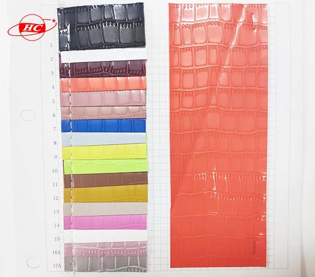 PU leather for Clothes Crocodile pattern Disposable customized 0.6 mm leather synthetic leather