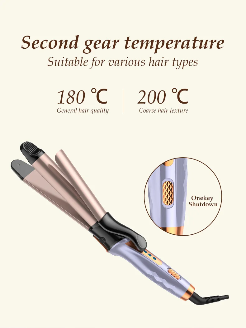 2-in-1 Curling Iron Ceramic Ion Hair Straightener with Adjustable Temps Temperature Digital Display Dual Voltage