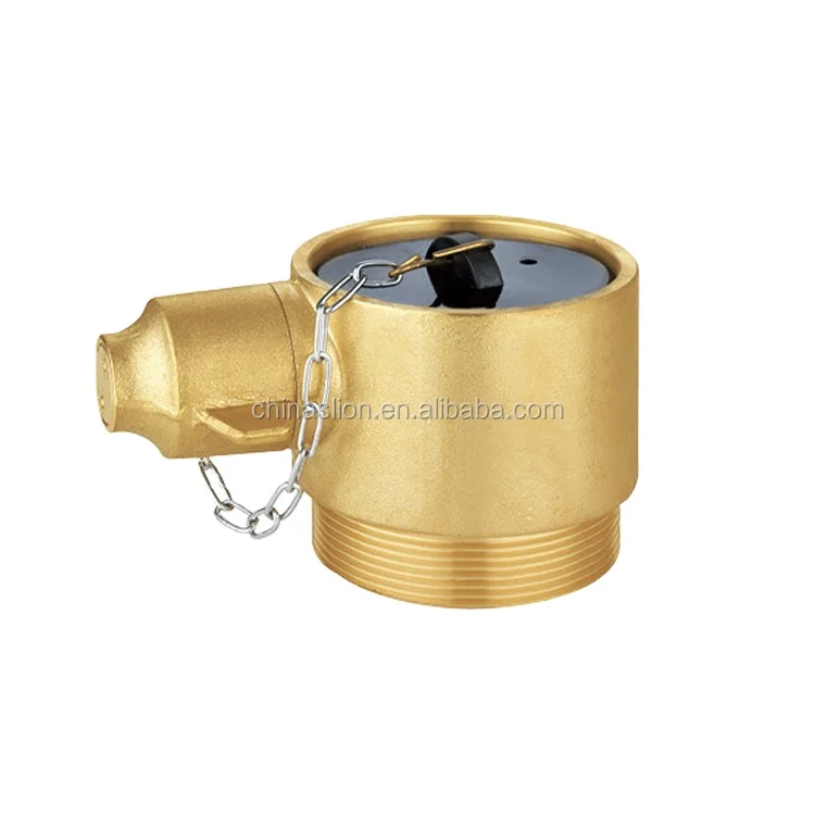 Factory price 5 years warranty  angle hose  outlet  2 1/2'Female  brass hat chain  fire valve  polishing  hat