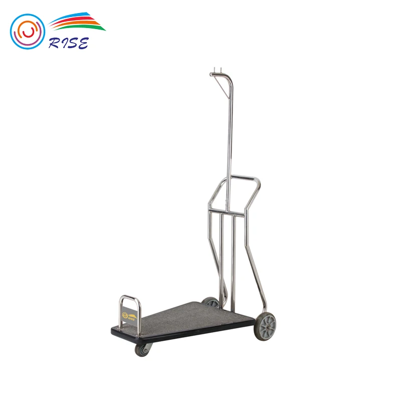 
3 Wheel Stainless Steel Luggage Trolley Cart For Hotel 