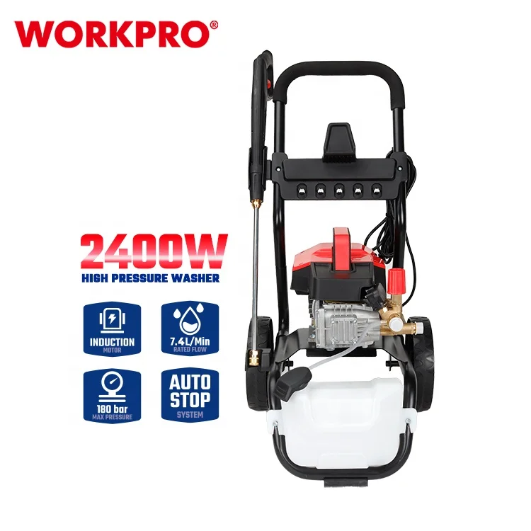 WORKPRO 2400W 180Bar High Pressure Washer Industrial High Pressure Washer Cart Electrical Car Cleaner Washer