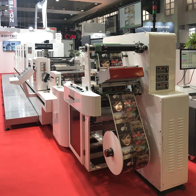 intermittent roll to roll 4 color sticker paper film label offset printing machine for sale
