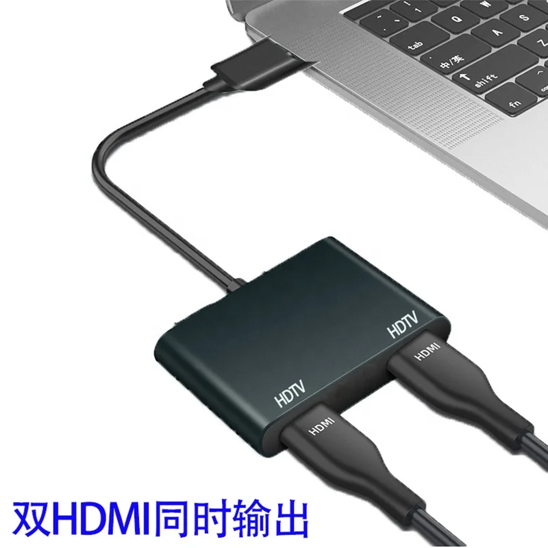 Xput кабель конвертер USB-A USB 3 0 двойной Разделитель с мультимедийным интерфейсом высокой четкости Конвертер адаптер-4k 30 Гц для двух