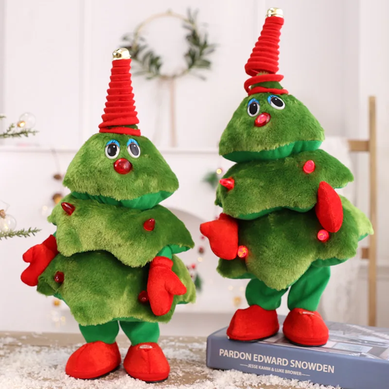 Singing Dancing Dolls Toy Electric Christmas Talking Plush Toys Funny Christmas Tree Gifts Novelty Stuffed Plush Toys