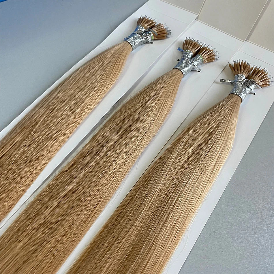 Nano Tip Hair Extensions Brown Blonde Highlights Nano Ring Human Hair Extensions Micro Link Human Hair Extensions Nano Tip