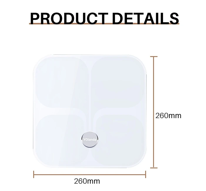 OEM Usb Rechargeable Bluetooth Smart Body Scale Ble/Wifi Tempered Safe Glass Body Fat Heart Rate Scale