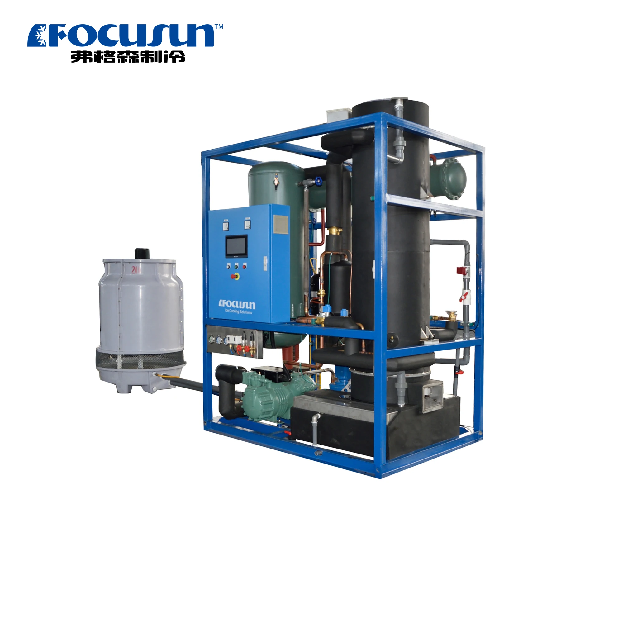 Industrial edible ice tube maker machine 6 ton-day Water-cooled high efficiency  Tube ice maker machine