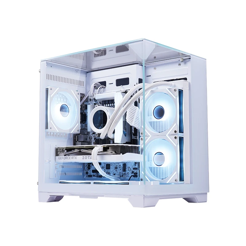 Herder New Design RGB Fans Computer Cases & Towers Micro-ATX ITX PC Case Mid Tower Tempered Glass Cabinet Case