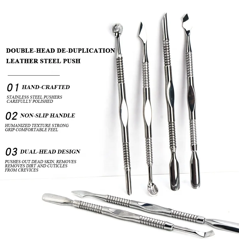 Double-ended Cuticle Pusher Stainless Steel Dead Skin Pusher Nail Fork Pedicure Manicure Nail Art Cleaner Care Tool