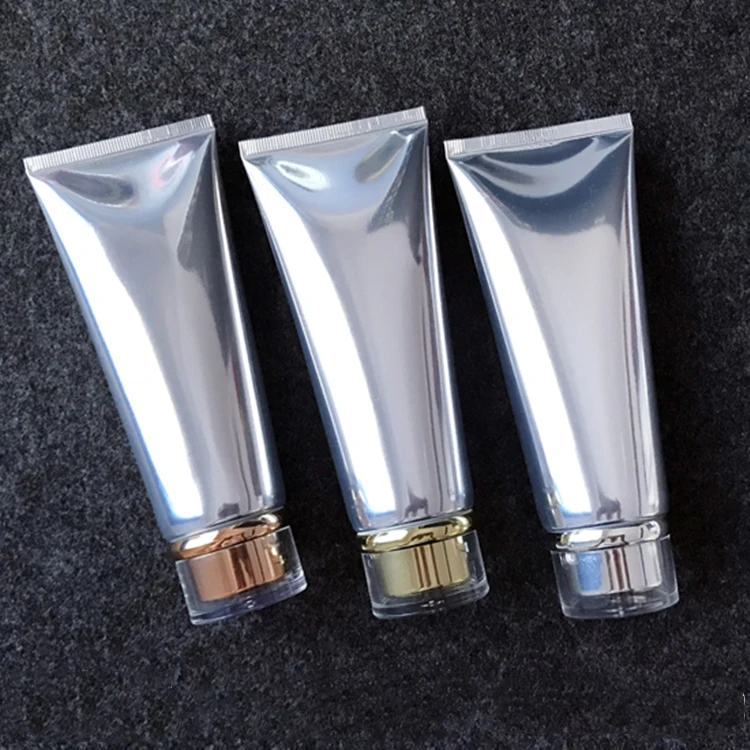 100g Bright Silver empty Facial cleanser BB Cream Aluminum plastic Tube 100ml Skin care Hand cream Soft tube