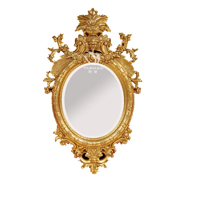 Living Room Decorative PU Mirror Frame Gold Color Wall Mounted