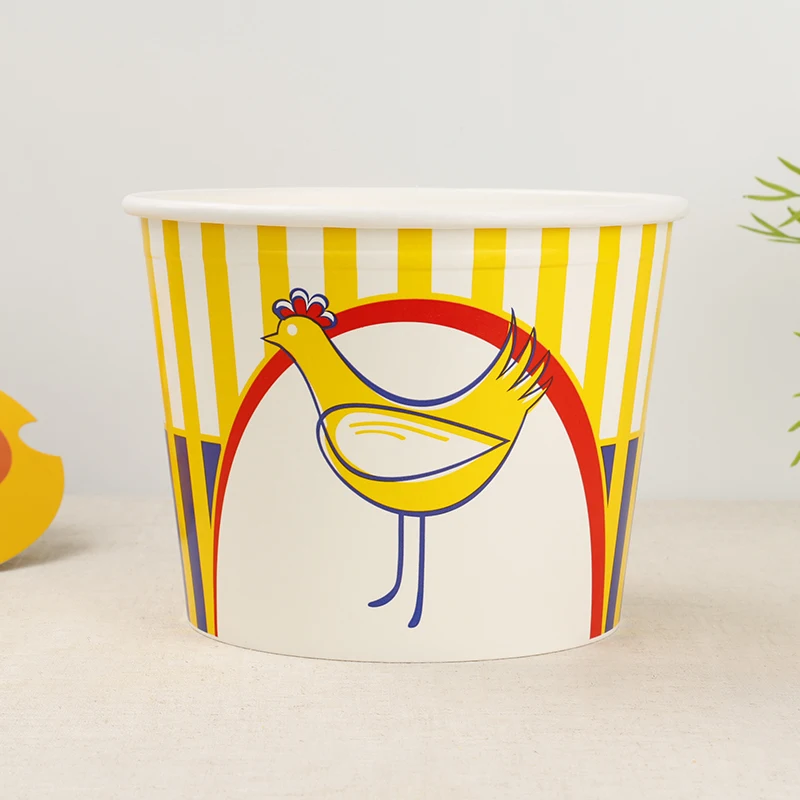 Fast food Fried Chicken Bucket with Paper Lid