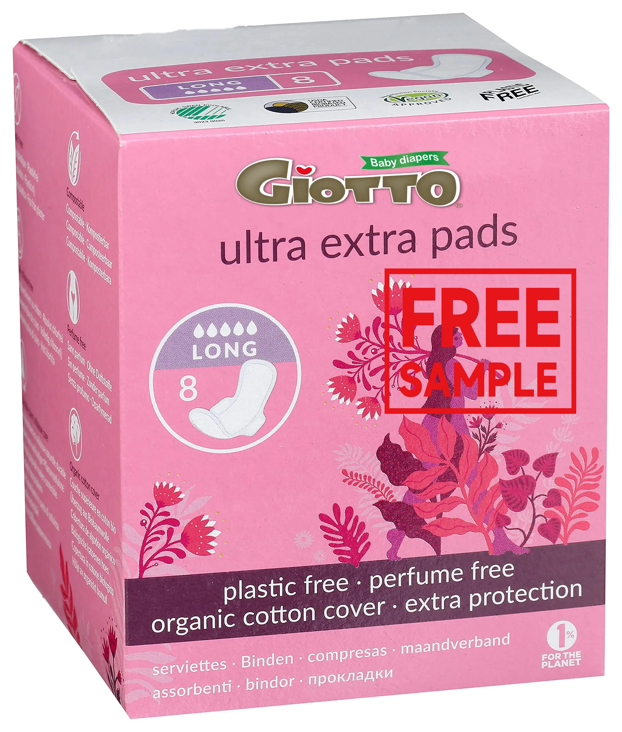 GIOTTO длинная индивидуальная обернутая изготовлена из сертифицированного органического хлопка экологически сертифицированной целлюлозной целлюлозы и растительного крахмала