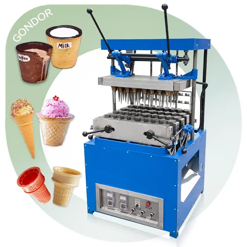 Wafer Sugar Roll Icecream Cone Bake Mould Semi Automatic Big Small Pizza Ice Cream Make Maker Machine India