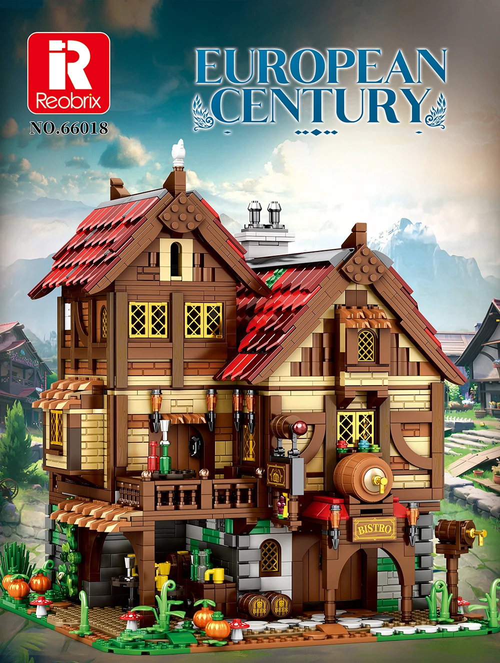 Reobrix MOC City Medieval Castle Tree House Model Plastic DIY Assembly Bricks Kit Jumbo Construction Building Blocks Toys Set