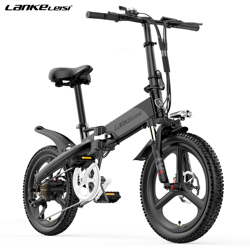 LANKELEISI G660 400w Electric Bicycle Ebike Aluminum Alloy Frame 48V 10.4ah Lithium Battery E Bike 20 Inch Electric Folding Bike