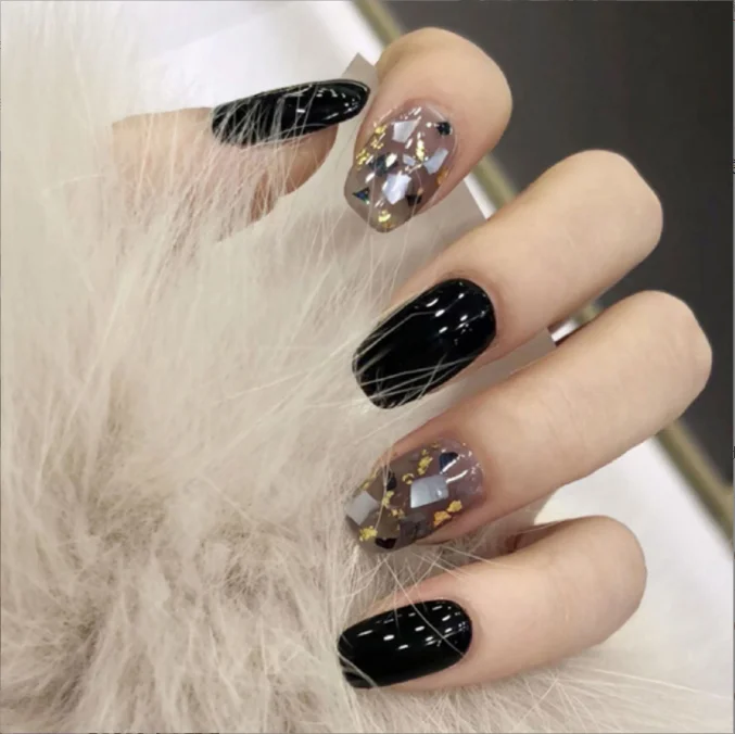 Hot Sell 15 Design 24Pcs/Box Colorful Heart Flower Nails Professional Fingers Full Sizes False Nail Gel Tips