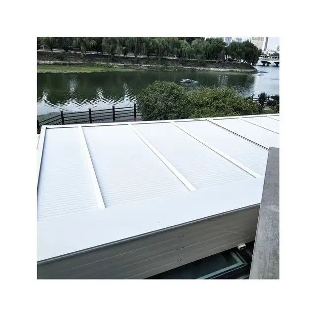 Modern Design Outdoor Retractable Aluminum Alloy Shutter Windproof Motorized Roller Roof Patio Skylight Blind Balcony Pergola
