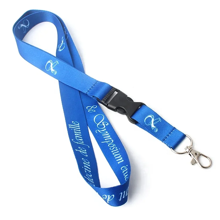Wholesale Custom Dye Sublimation Printed ID Card Satin Breakaway Neck Lanyard with Own Name Logo