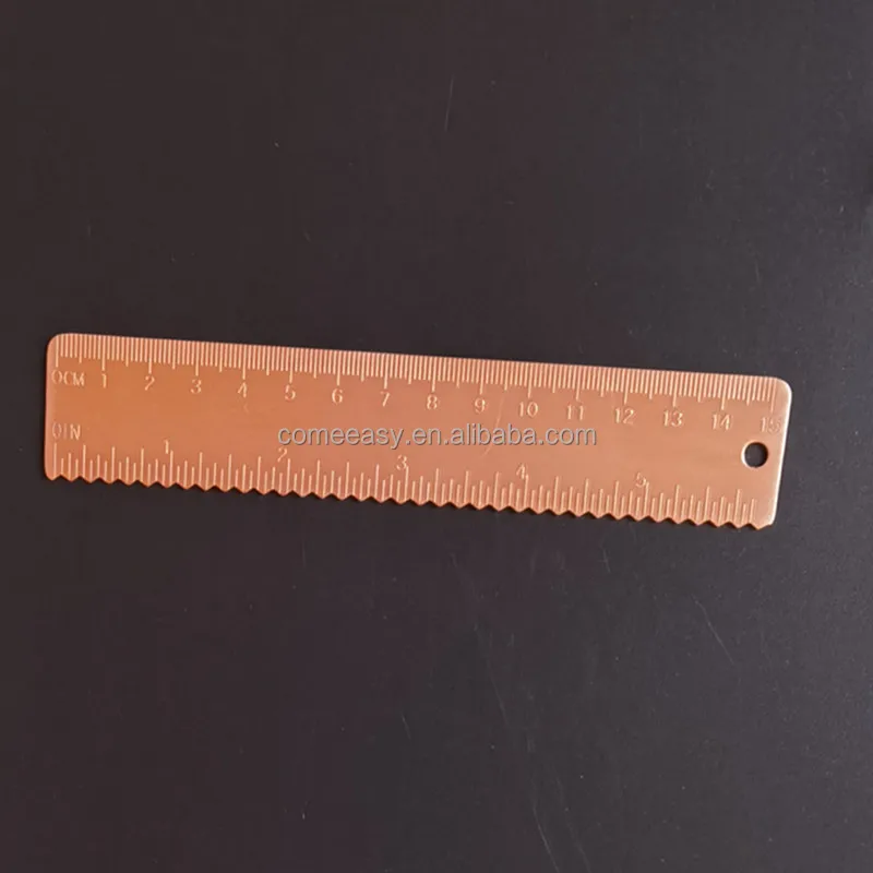 Gold Color Thick Brass Ruler Copper Wave Edge Straight Ruler 15CM wave