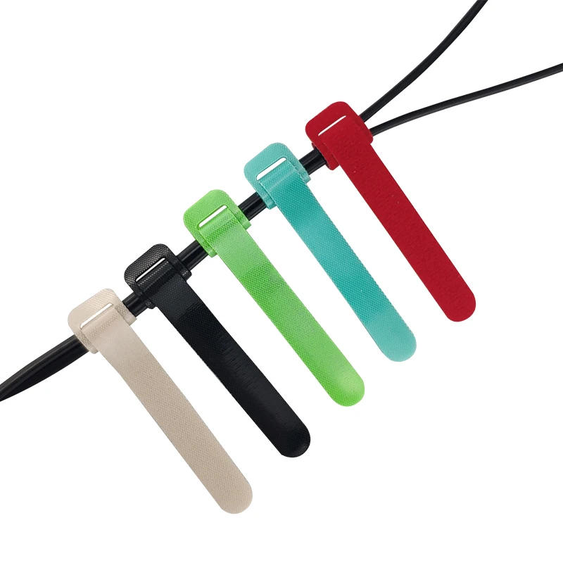 Cable Ties Strap Self Adhesive Reusable Loop Hook Wrap Bundle Plastics Nylon Strap Organizer Self Clip Holder Wire Tie