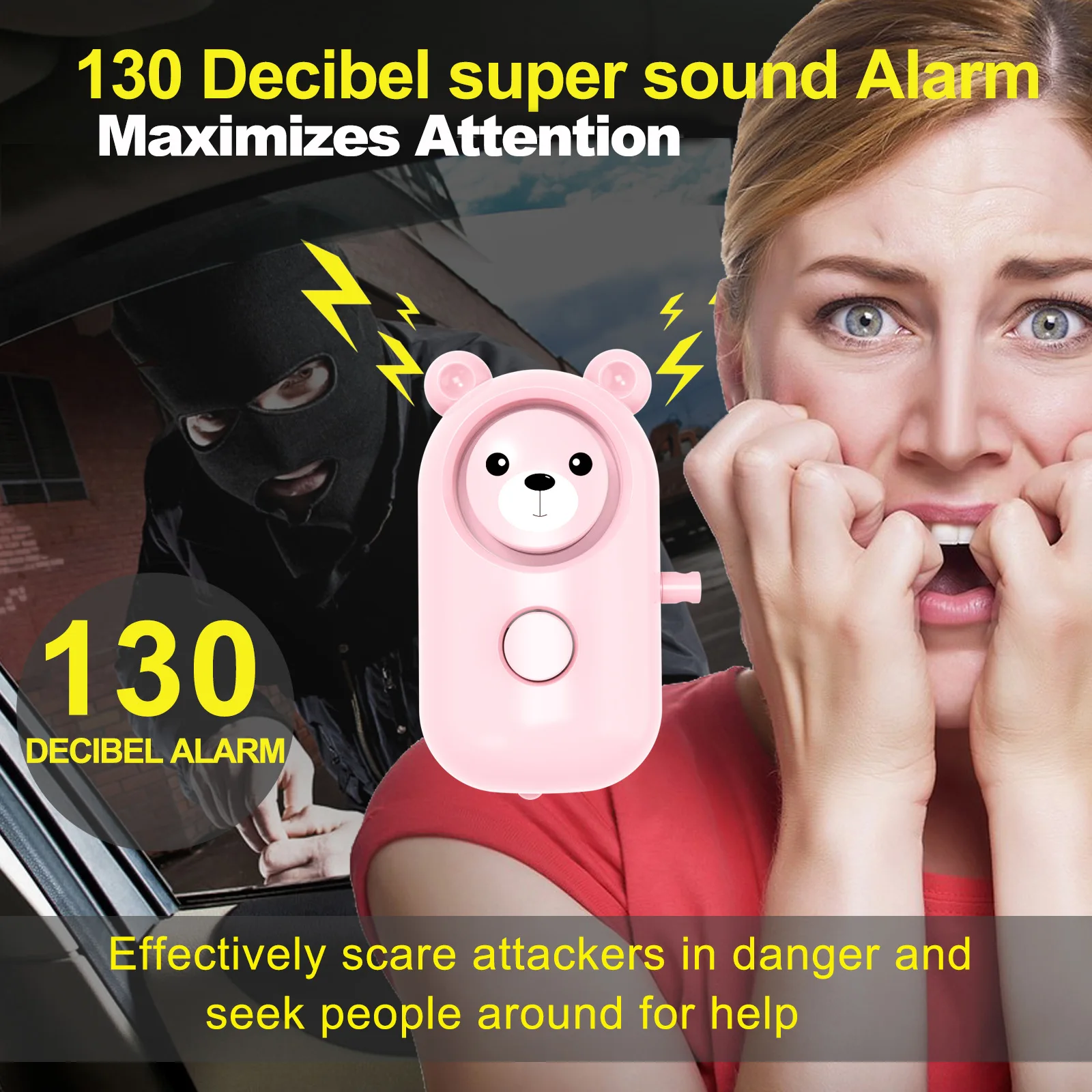 Security Alarm Keychain with LED Light for Women Kids and Elders
