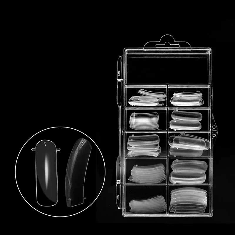 100pcs Reusable Nail Art Quick Poly Building Gel Mold Form Extension Builder UV Gel Fake-Tips Manicure Mold Nail False Tips Tool