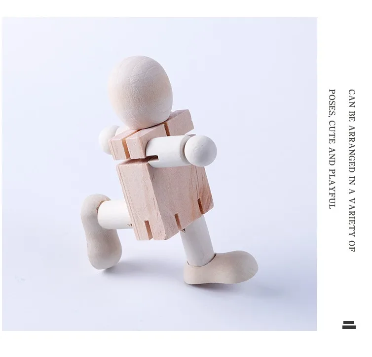 Wooden Robot Hand Toy Doll Joints White Wooden Game Wooden Brain IQ Training Puzzle Other Educational Toys