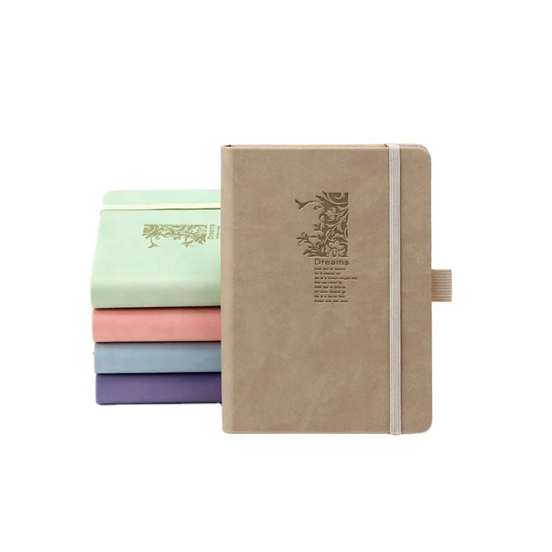 Wholesale A5 A6 Colorful custom logo hard cover Leather Journal Notebook with elastic band
