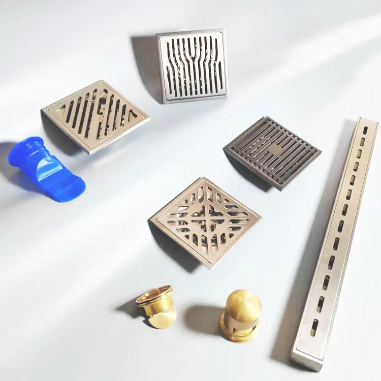 Brushed nickel bathroom floor drains  4 Inch Anti Odor Floor Drain stainless steel