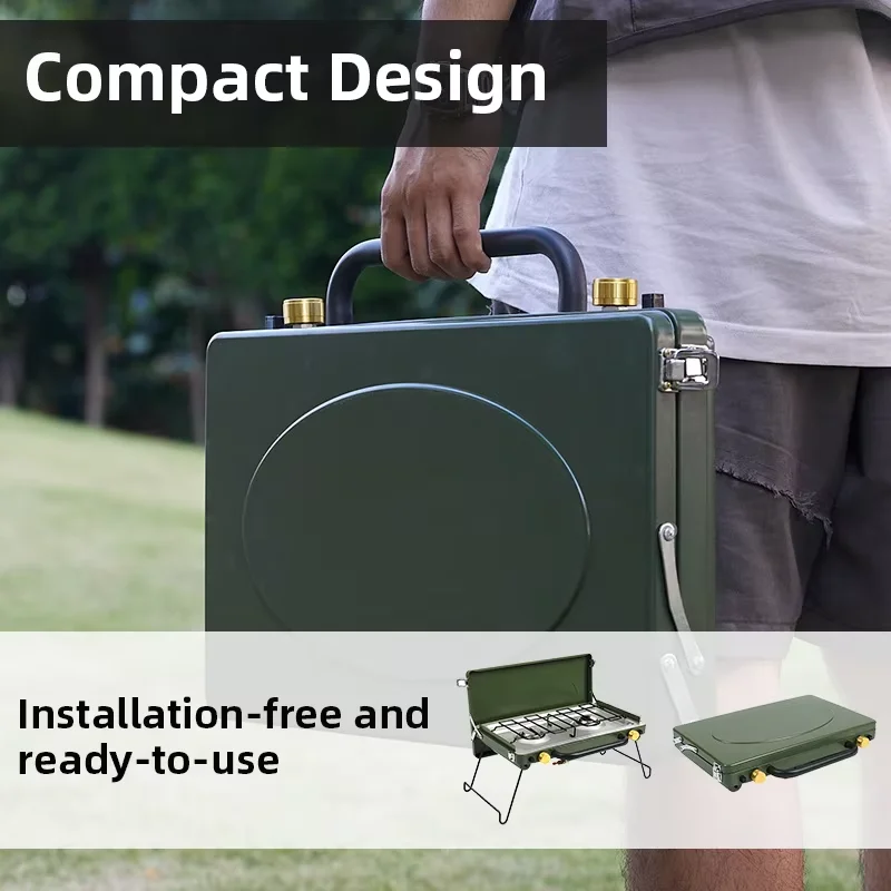 Camping Portable Cassette Stove Portable Butane Outdoor Hiking Cooking Two Burner Camping Gas Stove BBQ Grill