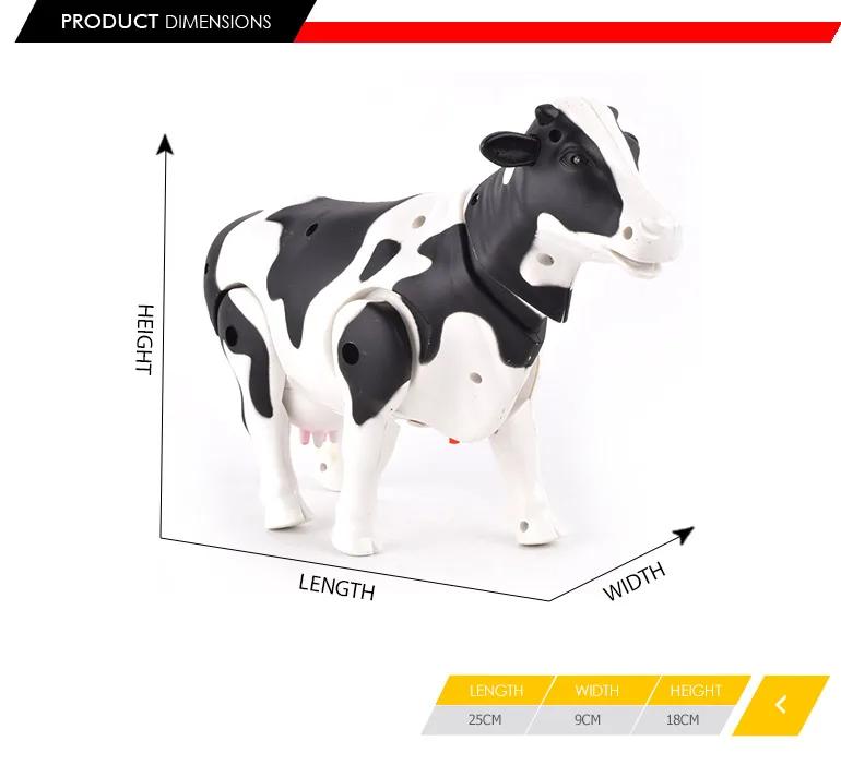 Пластиковые фермы животных e-mulational электрические ходьба качели хвост голова корова игрушка со светом и звуком