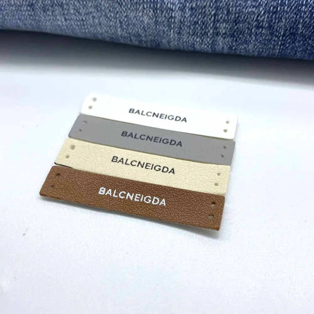 Washable Soft Custom Silicone Printed Logo Leather Label Sticker Small Iron On Patches For Neck Clothing Pant