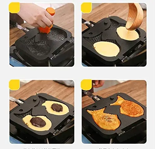 Двусторонняя форма Taiyaki в форме рыбы для приготовления блинчиков и