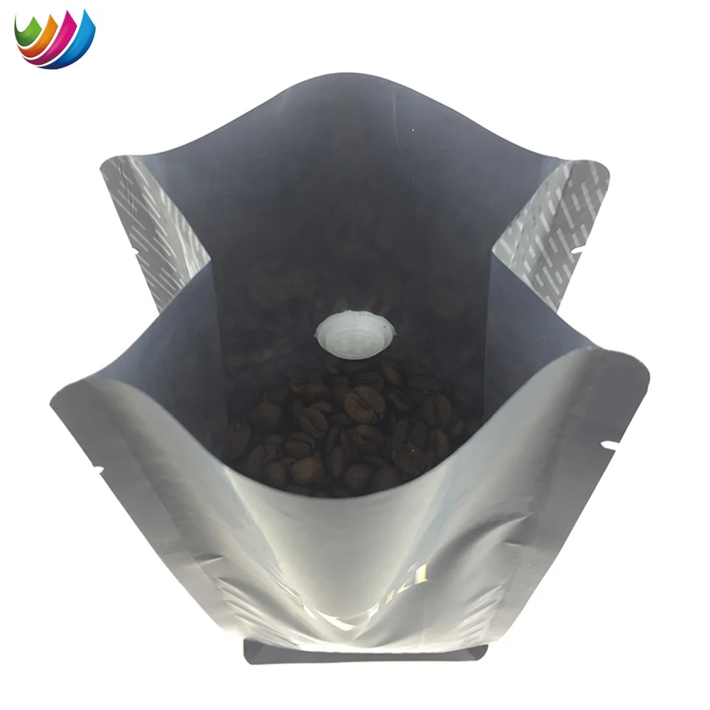 Custom Printing 1kg Black Stand up Coffee Bag Wholesale Box Pouch square Flat Bottom Bag