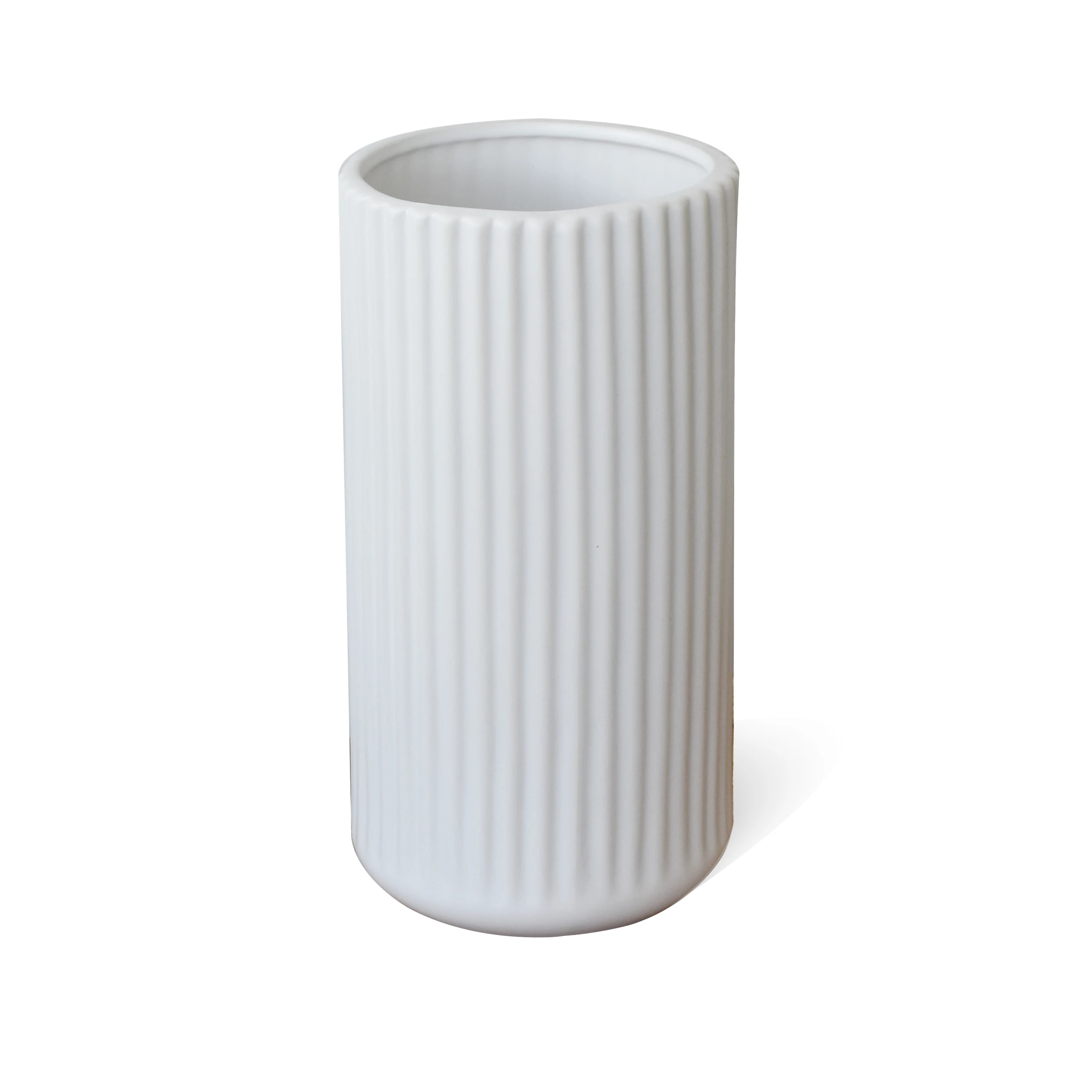 Black Cylindrical Cylindre Cylinder White Porcelain Ceramic Tall Wedding Flower Vase, White Vase For Home Decoration White