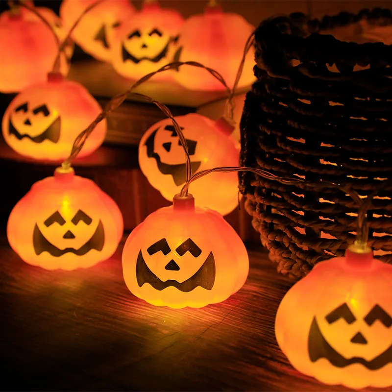 1.5M/3M LED Pumpkin Light String Halloween Decoration Battery Operated DIY Fairy Lamp For Horror Halloween Happy Party Lights
