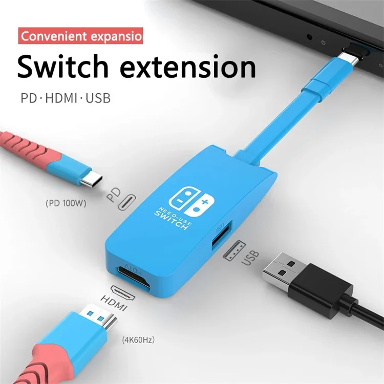 Switch Dock TV Dock for Nintendo Switch HUB accessories Docking Station Type C to 4K 60hz  HDTV USB 3.0 PD Macbook Air M1 Pro