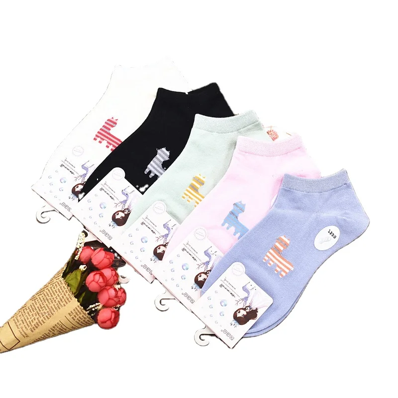 Spring Popular Animal  Pattern Cute Cartoon Cotton Crew Women Ladies Socks