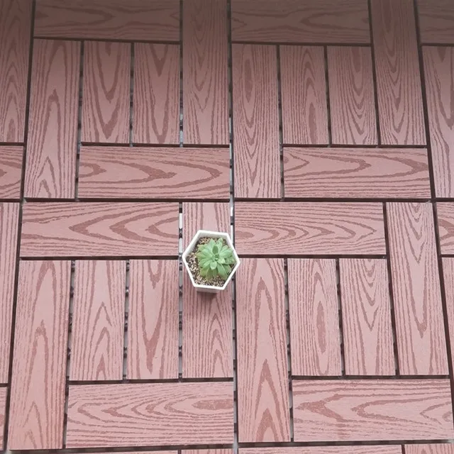 WPC 3 Panel Tile Flooring Interlocking Tiles Solid Panel Outdoor Decking Waterproof High Quality Tiles