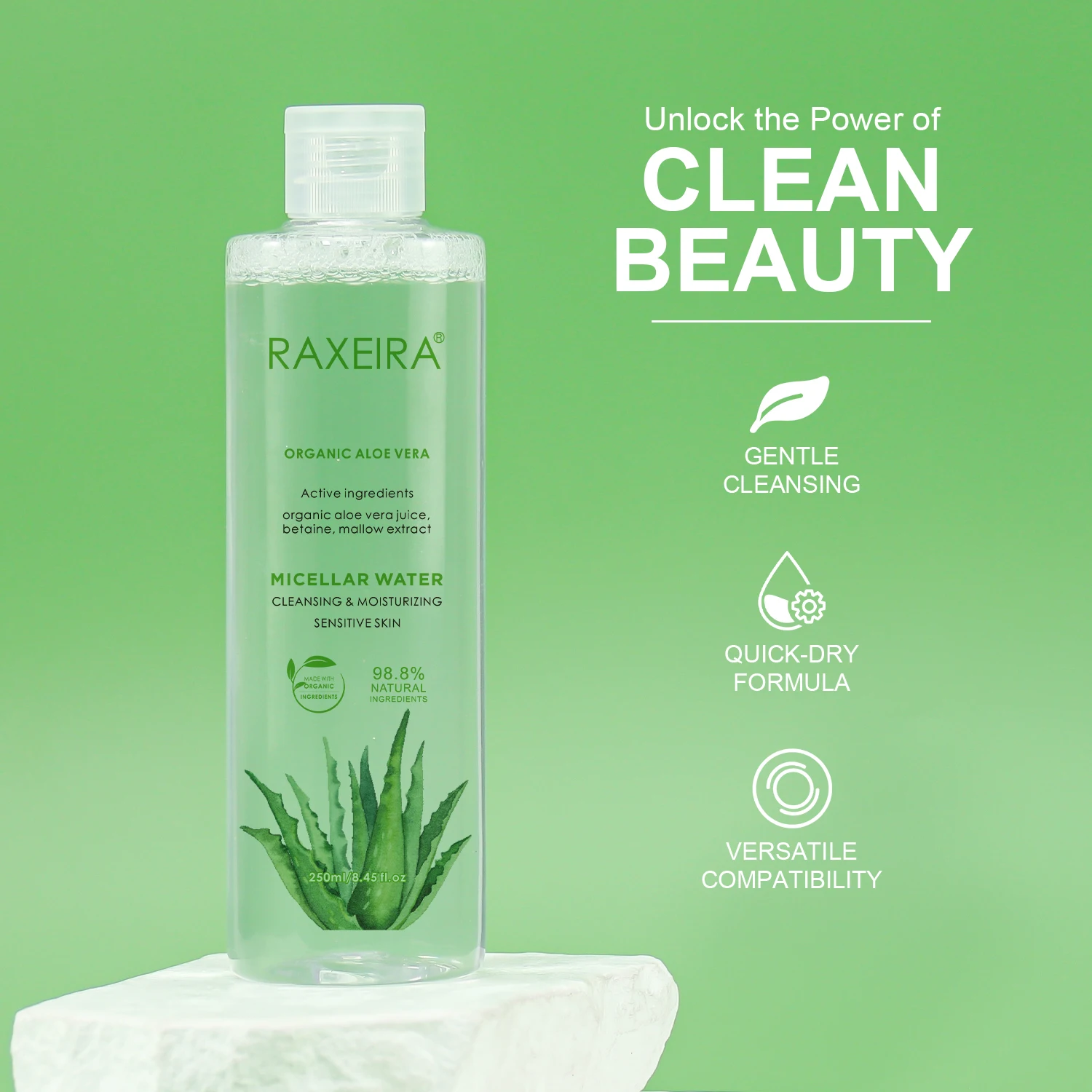 Custom Logo Micellar Water Makeup Remover Cosmetics Cleansing for Eye Lip & Face Moisturizing Facial