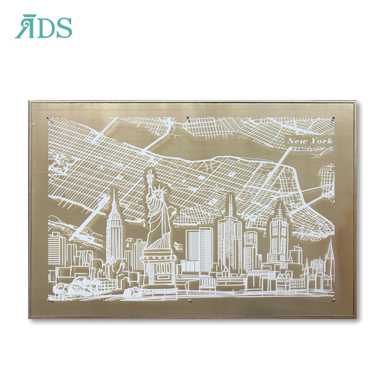 2021 Hotel Lobby Luxury Decoration Rectangular London Painting Art Decor 3d City Map Wall Decoration