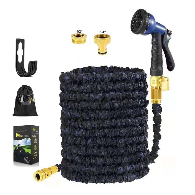 Гибкий шланг для горячей воды UK с 8 функциями распылительной насадки, расширяемый садовый шланг с защитой от утечки