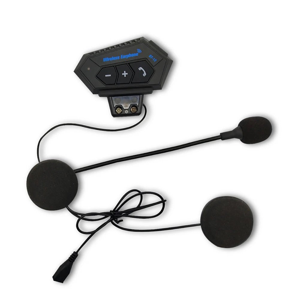 BT-12 Waterproof Super-long Standby Automatic Answering Motorcycle Bluetooth Helmet intercom Headset from China