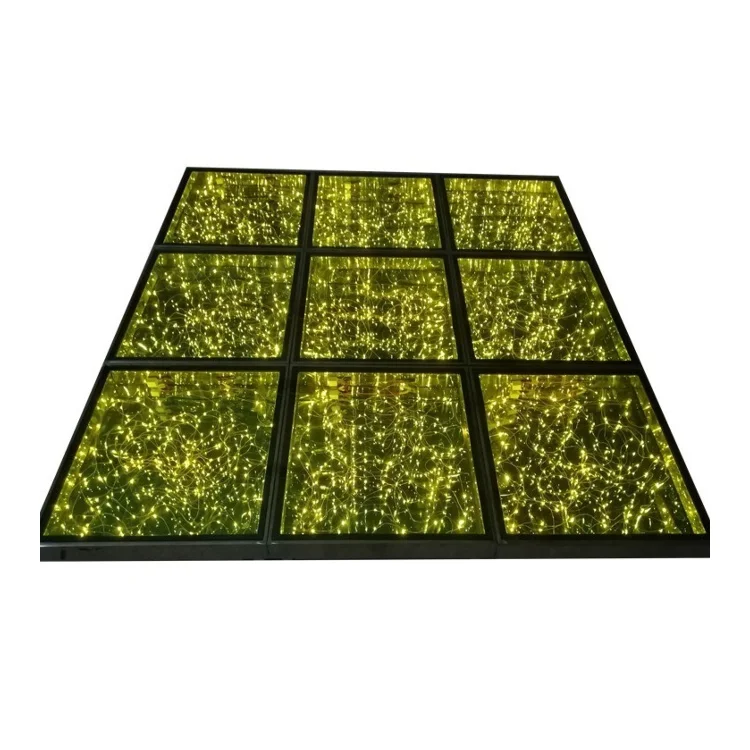 Vorlane Spot monochrome 3D Mirror Stage Floors Golden Infinity DIY Portable Dance Floor For Wedding Party