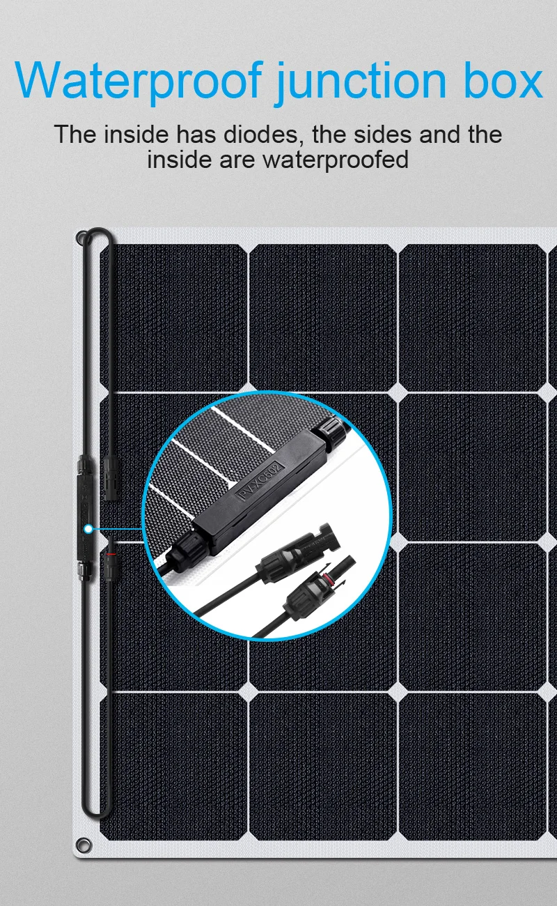 110W 18.5V ETFE Sunpower Cells Semi Flexible Solar Panels Charging For Batteries Marine Yachts Campervans Boats RVs