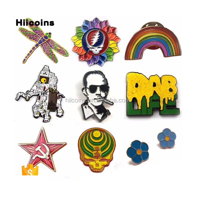 Wholesale Bulk Soft Hard Enamel Pin Manufacturer Souvenir Promotional Gift Grateful Dead Metal Custom Hard Enamel Lapel Pin